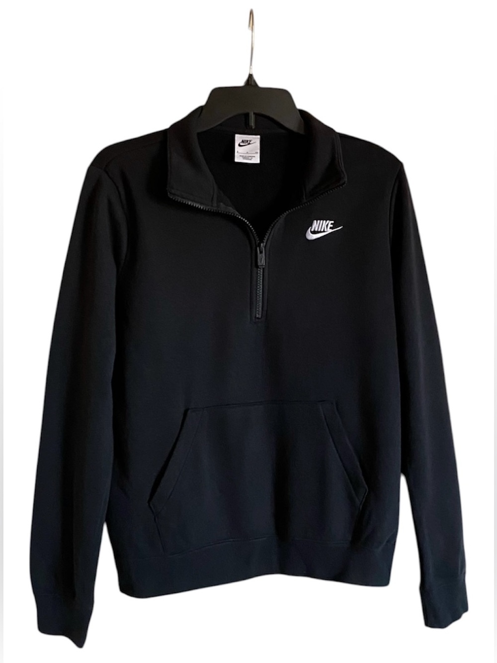 Women’s NIKE Black 1/4 Zip Sweatshirt Pullover Top Small